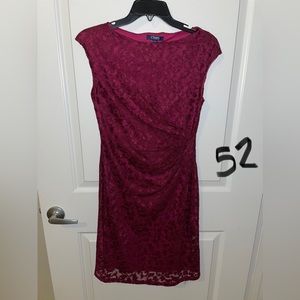 Chaps - maroon lace dress size 4